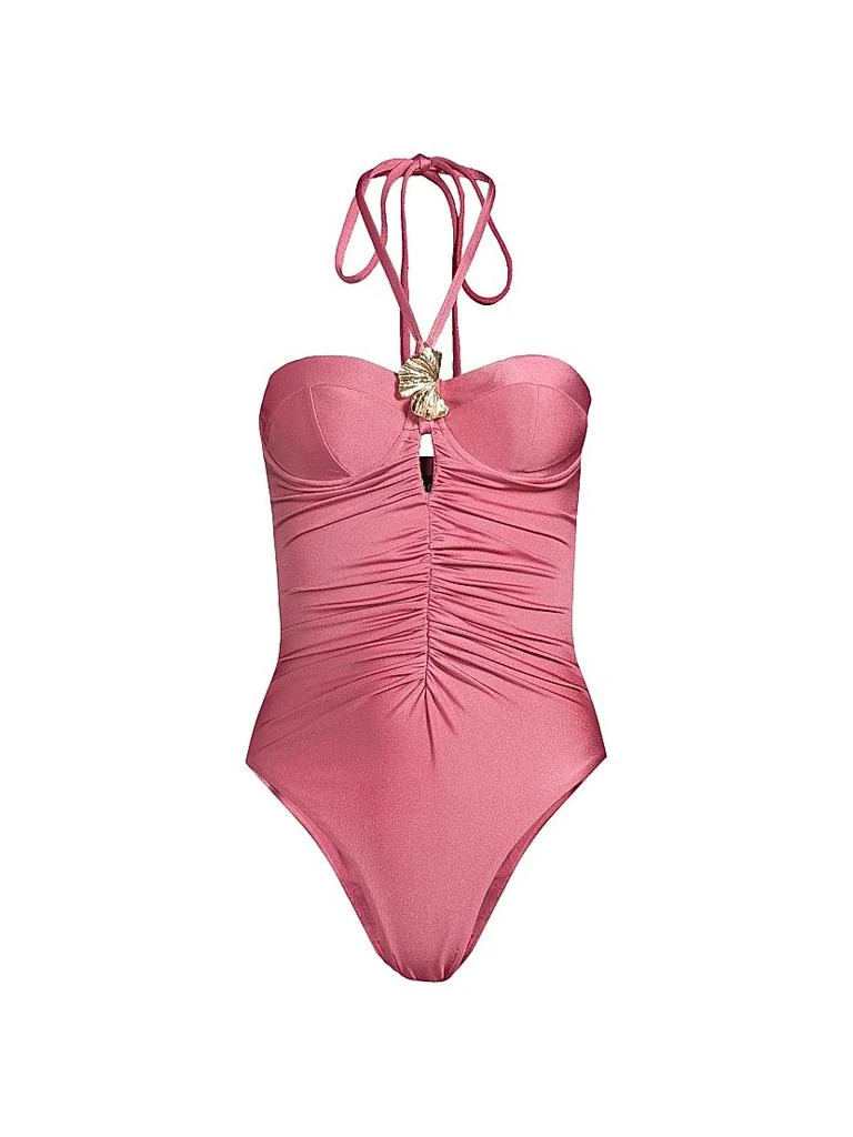 PatBO Seashell Halter One-Piece Swimsuit 1