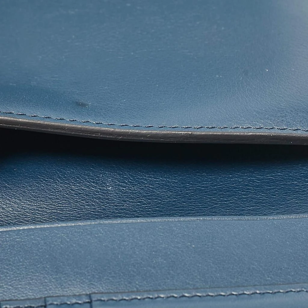 Celine Celine Navy Blue/Burgundy Leather Frame Trifold Wallet 9
