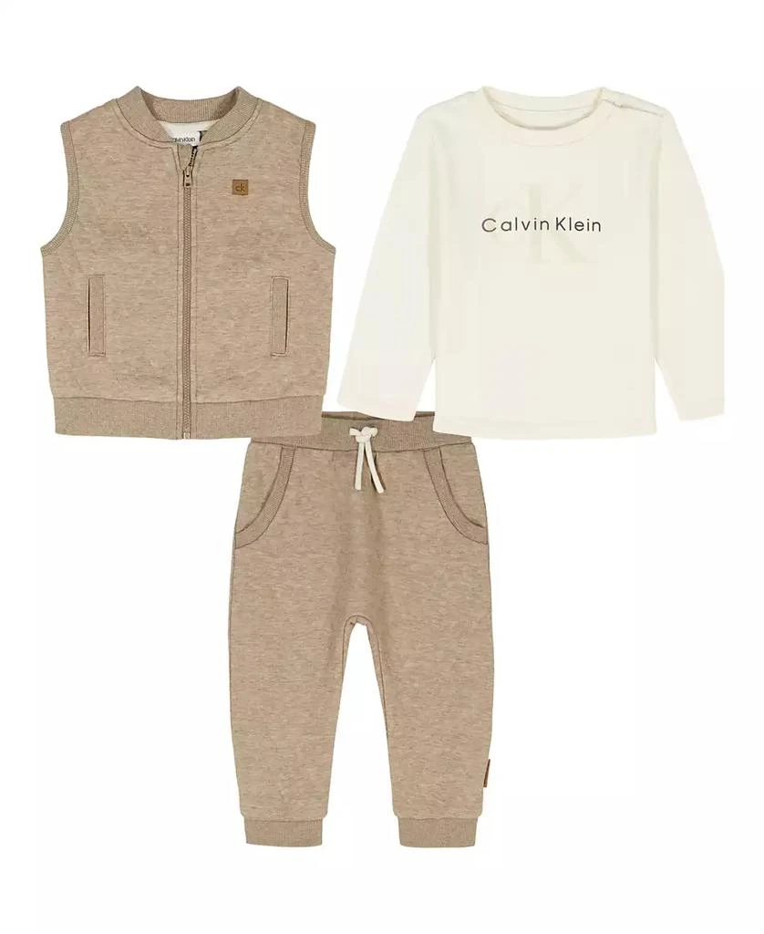 Calvin Klein Baby Boys 3-Piece Vest, T-Shirt and Joggers Set 1