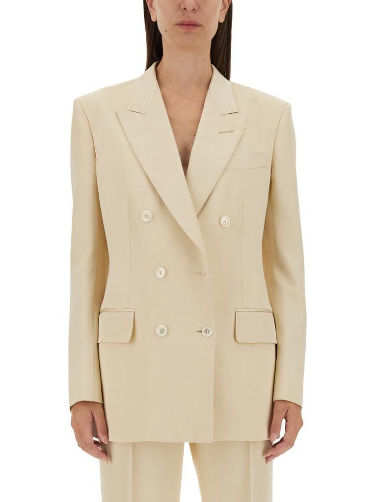 【関税＆送料込み】Tom Ford Double-Breasted Jacket Brown Double-Breasted Suede Jacket | TOM FORD | MR PORTER