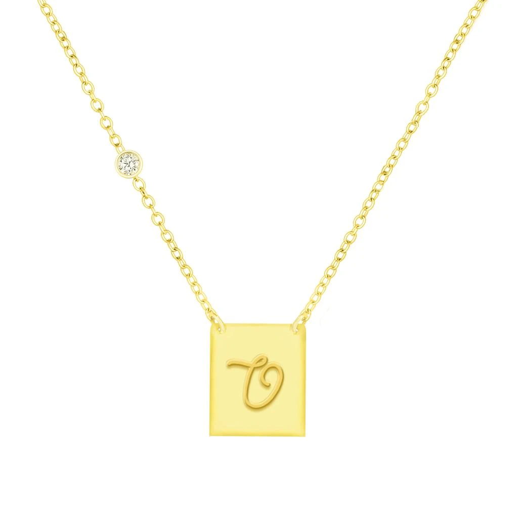 Savvy Cie Jewels 18K GOLD PLATED OVER STERLING SILVER NECKLACE WITH CZ 8