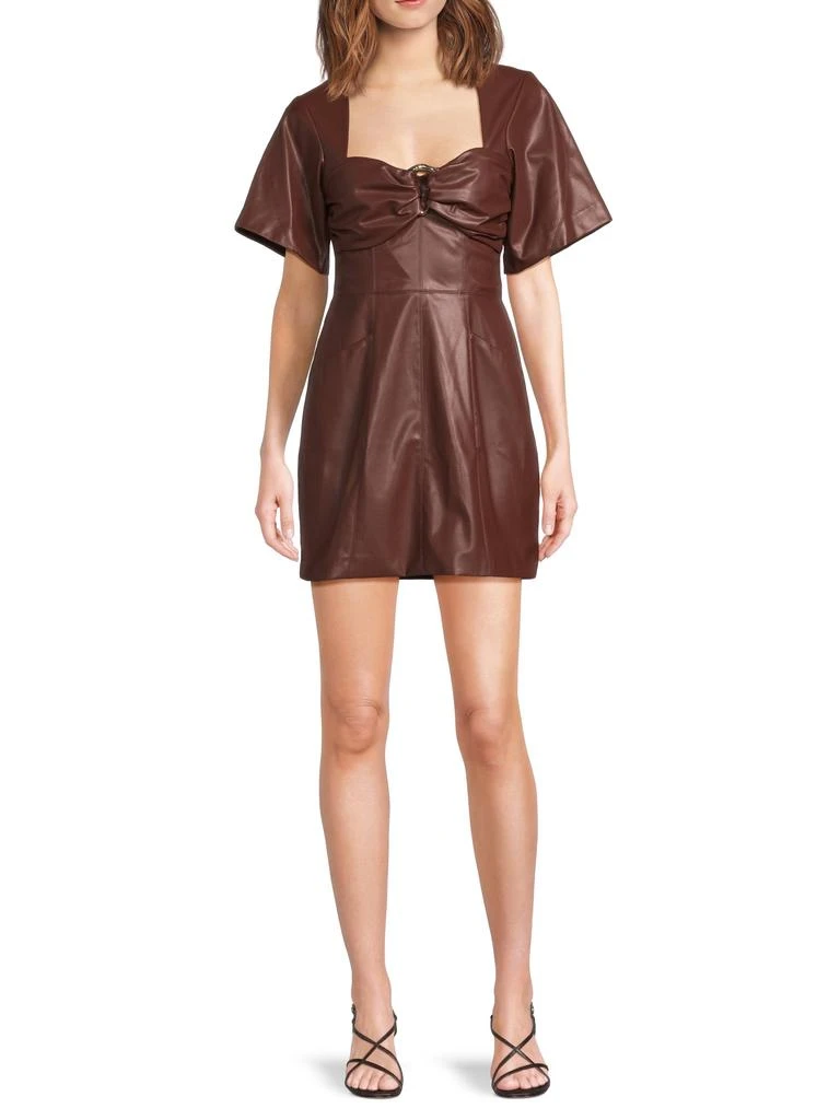 ruched faux leather dress Veronica Beard main image 0
