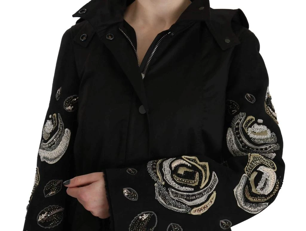 John Richmond John Richmond Floral Sequined Beaded Hooded Jacket Coat 3