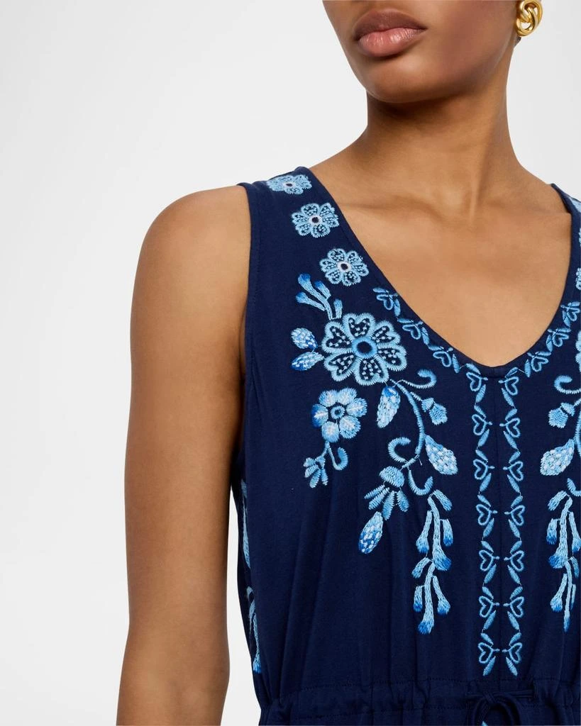 Johnny Was Yadira Embroidered Cotton Knit Midi Dress 5