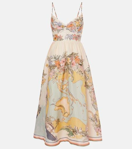 Zimmermann Tallow floral linen bustier dress 1