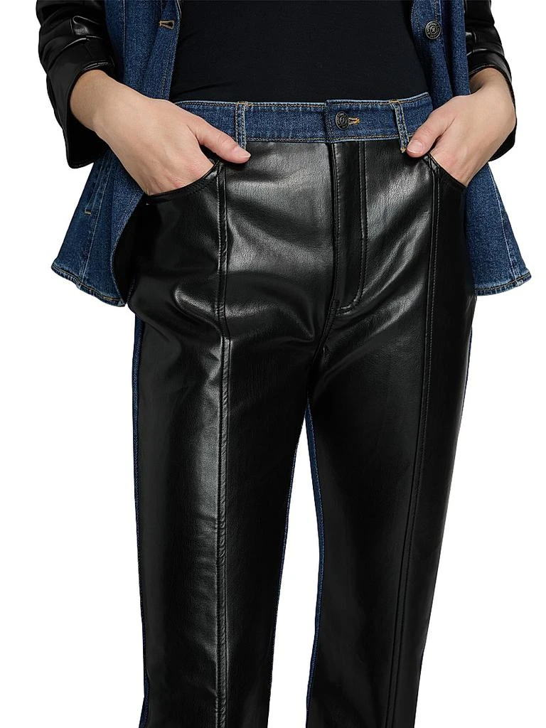 Cinq à Sept Joan Faux-Leather Panel Jeans 6