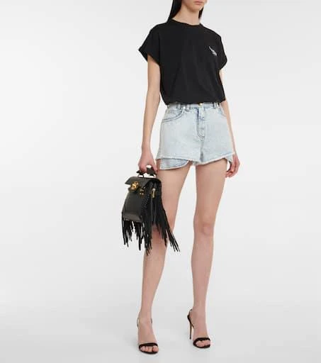 Balmain High-rise denim shorts 2