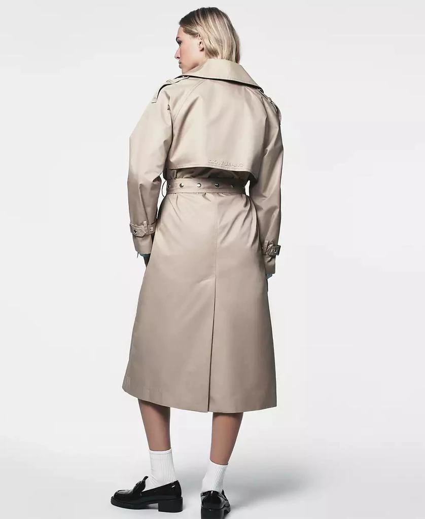 DKNY Women’s Long Double-Breasted Belted Trench Coat 5