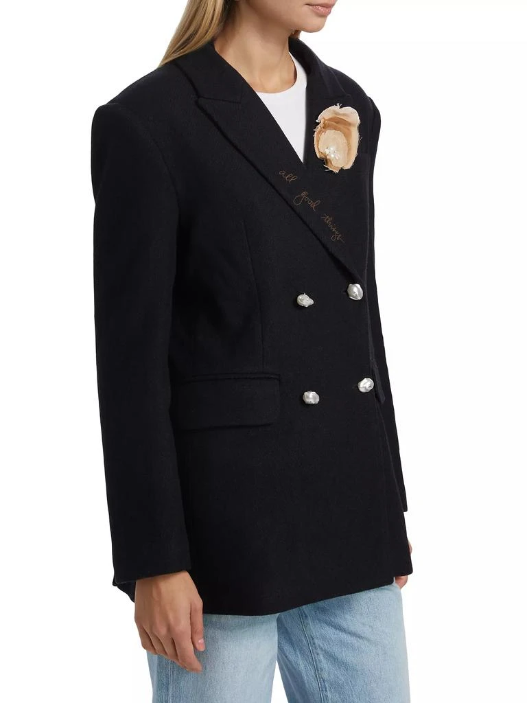 Lingua Franca Jackie Pearl-Embellished Double-Breasted Blazer 4