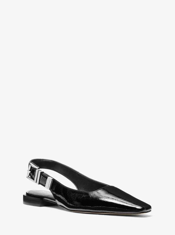 Michael Kors Darrington Crackled Patent Leather Flat 1