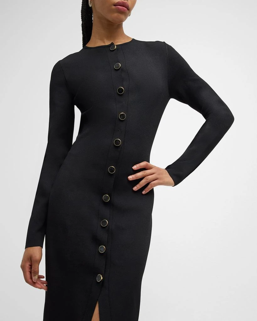 Brandon Maxwell Emm Crewneck Long-Sleeve Maxi Cardigan Dress 7
