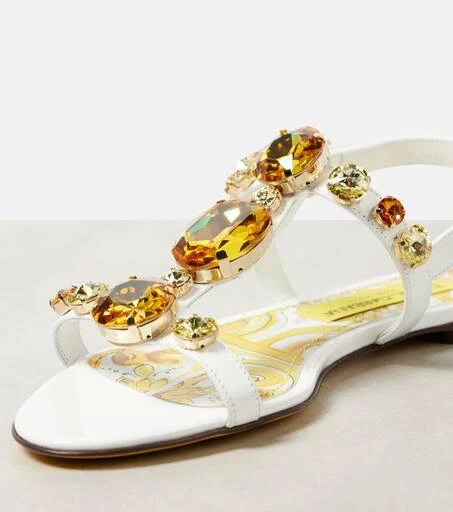 Dolce 
Gabbana Majolica embellished patent leather sandals 6