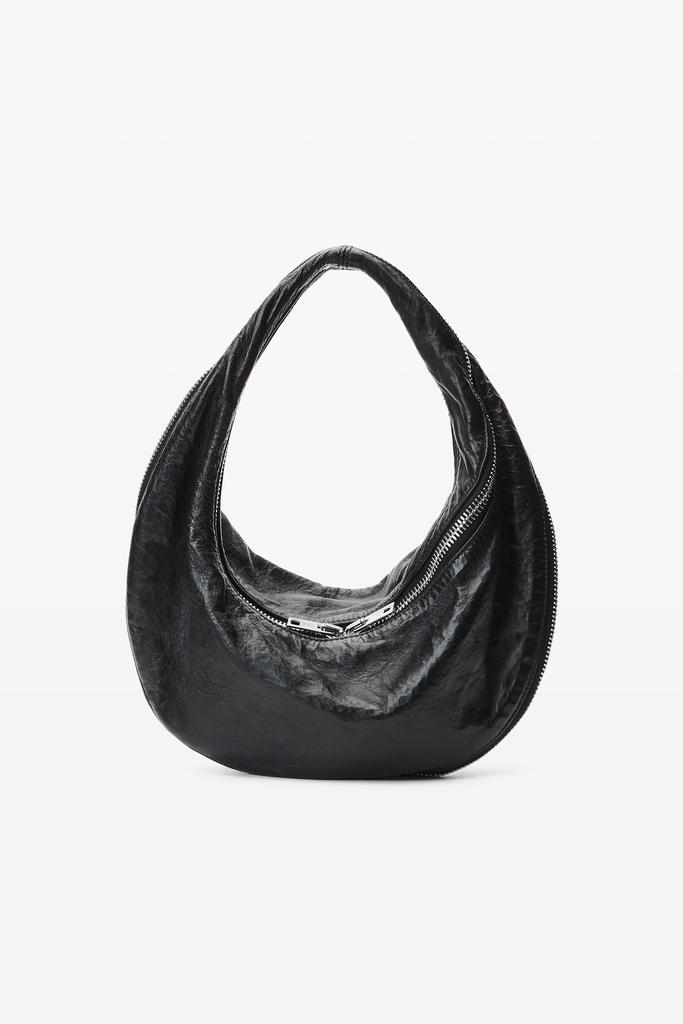 【TMV X DEINET】DIRECTOR'S HAND-PRINTED LEATHER BAG IN BLACK black smooth leather shoulder bag