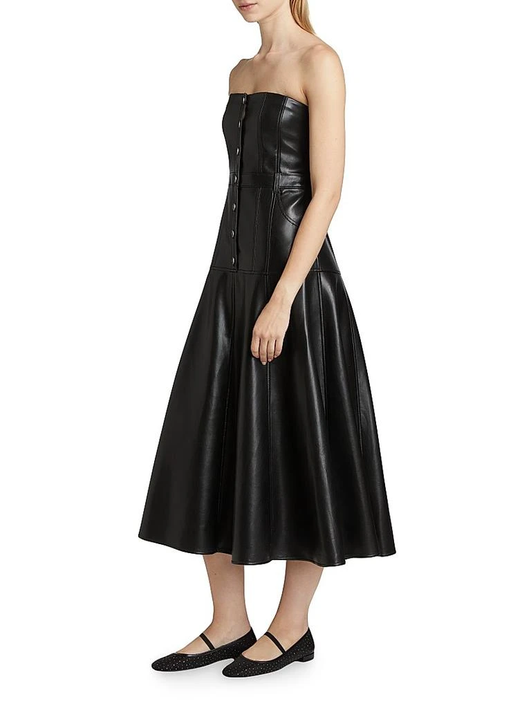 Cinq à Sept Veena Faux Leather Strapless Midi-Dress 4