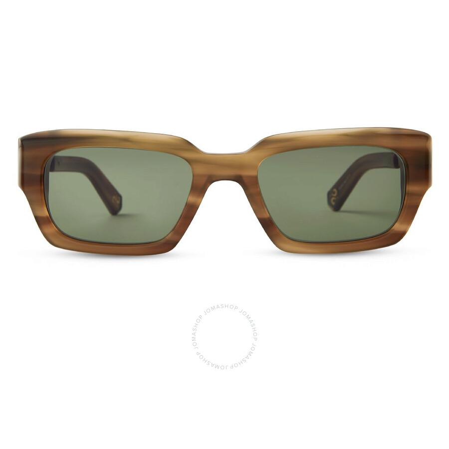 Mr. Leight MAVERICK S Semi-Flat Boxwood Rectangular Sunglasses ML2037 MACA-ATG/SFBOXGRN 51