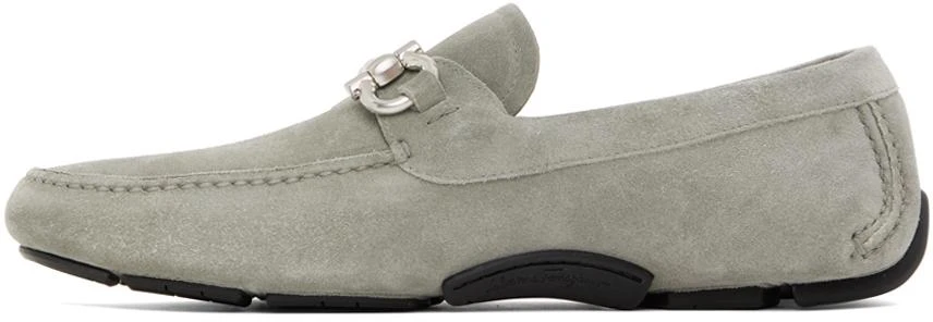 Salvatore Ferragamo Gray Gancini Ornament Driver Loafers 3
