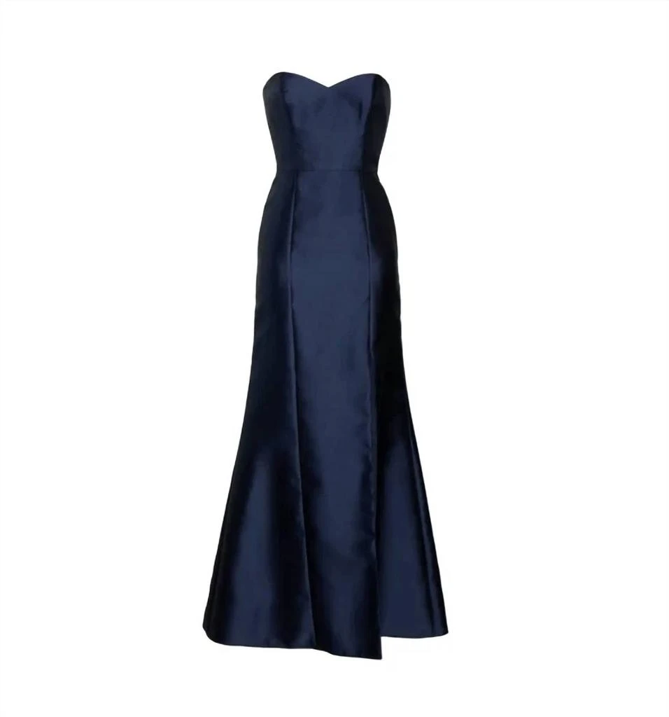 Alfred Sung Alfred Sung - Strapless Satin Slit Trumpet Gown 3