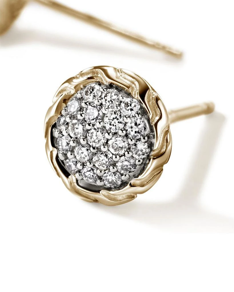John Hardy JH Essentials 14K Yellow Gold Diamond Pavé Stud Earrings 4
