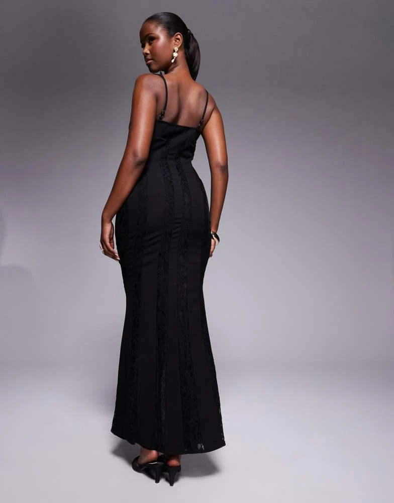 Murci exclusive square neck sheer lace panel maxi dress in black  On Sale  Now with Up to 56% Off | Discover Exclusive Deals & Savings at BeyondStyle   Authentic Murci Home|women