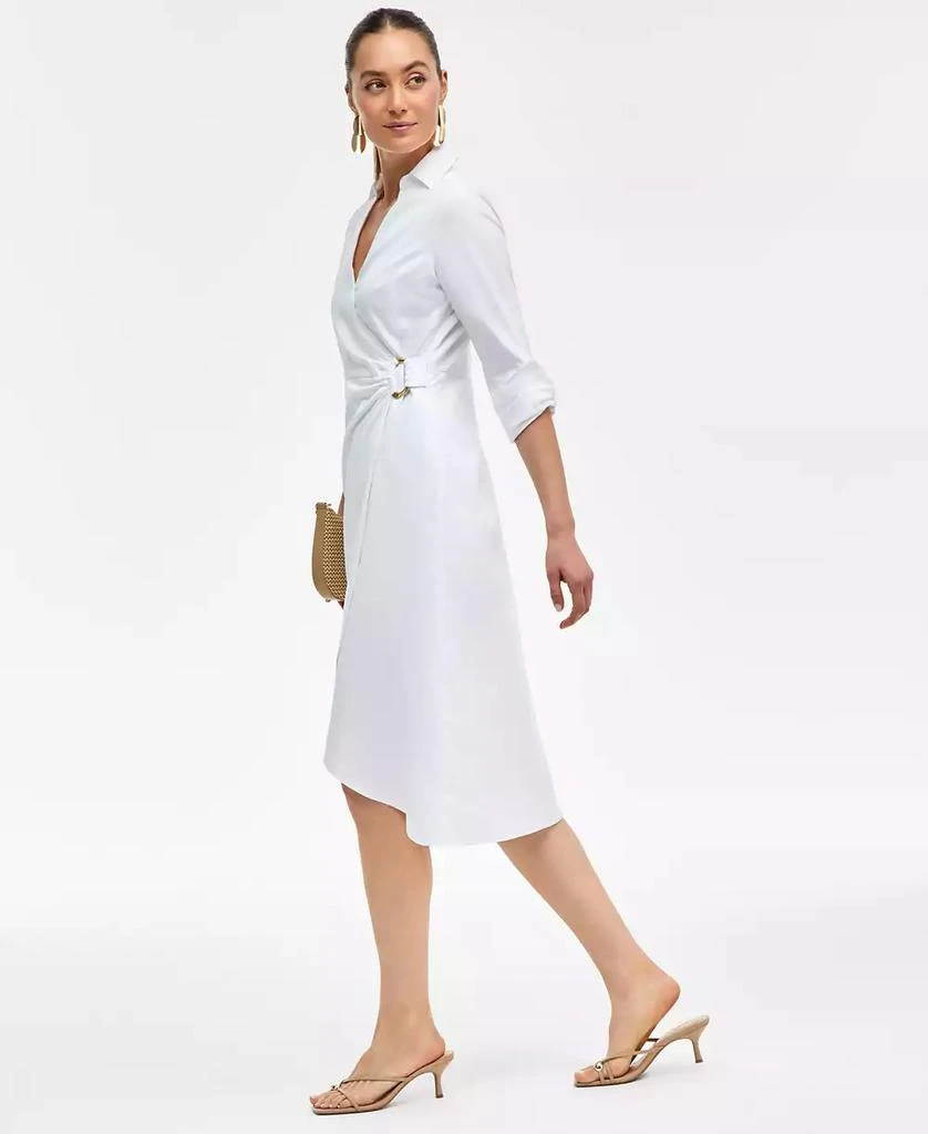 INC International Women's Hardware-Trim Cotton Faux-Wrap Dress, Exclusively at Macy's 3