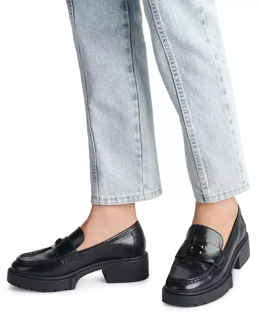 Coach Women's Leah Platform Leather Lug Sole Loafers 6