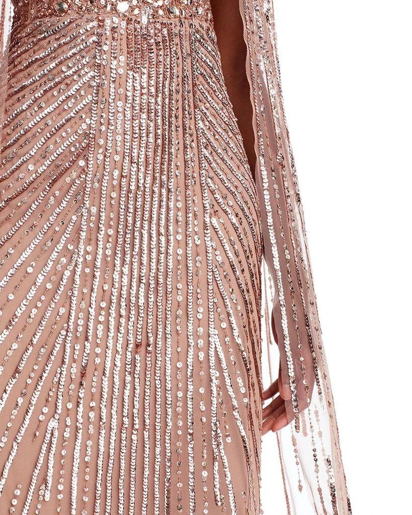 Adrianna Papell Beaded Cape Gown 6