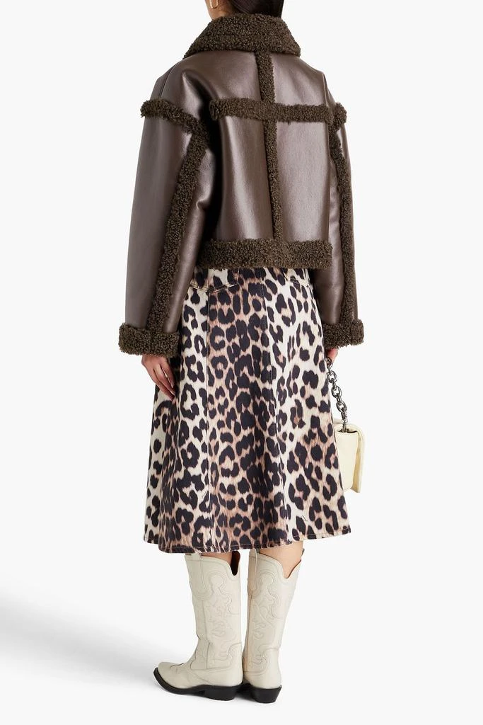 STAND STUDIO Kristy cropped double-breasted faux shearling jacket 3