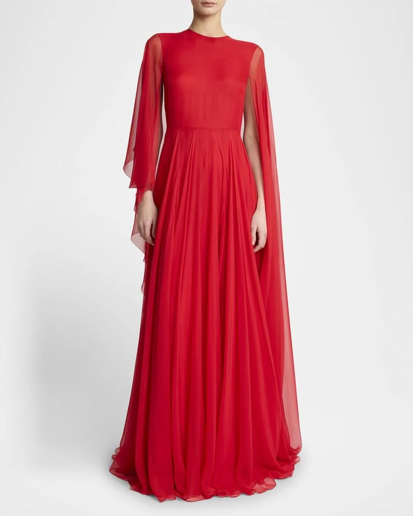 Givenchy Chiffon Draped Cape Gown 2