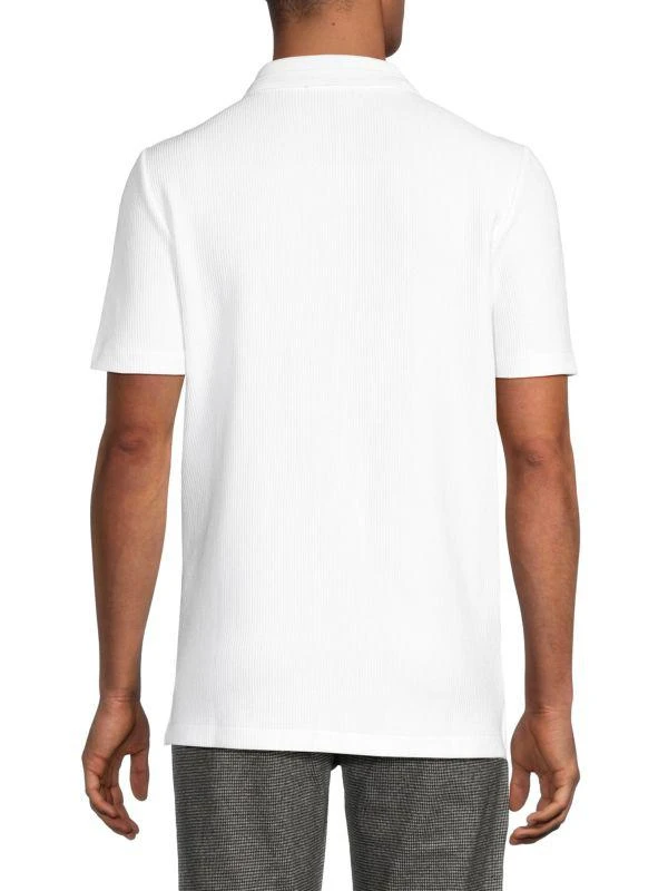 Karl Lagerfeld Paris Logo Ribbed Zip-Up Polo 2