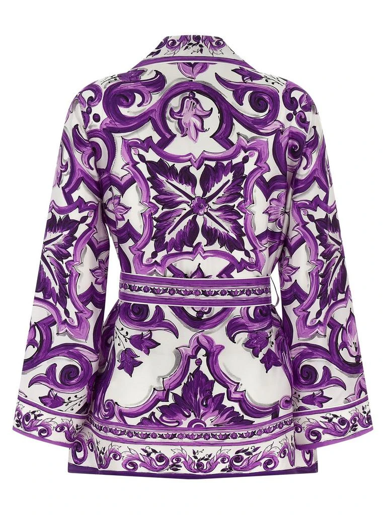Dolce 
Gabbana Dolce 
Gabbana Majolica Printed Long-Sleeved Belted Shirt 2