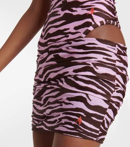 The Attico Ruched printed lycra miniskirt 4