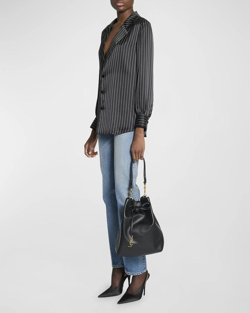 Yves Saint Laurent Paris VII YSL Pochon Shoulder Bag in Lambskin Leather 3