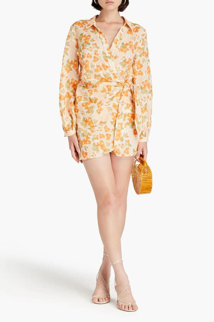 PEONY SWIMWEAR Floral-print linen and cotton-blend coverup 2