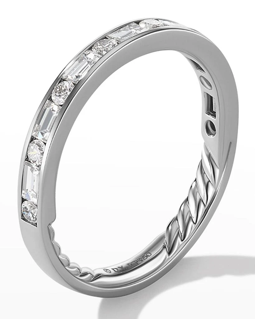 David Yurman Eden Alternating Baguette Diamond Wedding Band Ring in Platinum 3