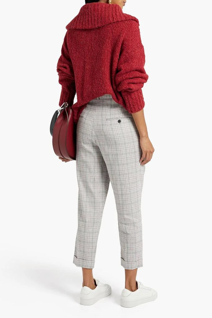Isabel Marant Étoile Lowea pleated checked linen-blend tapered pants 3