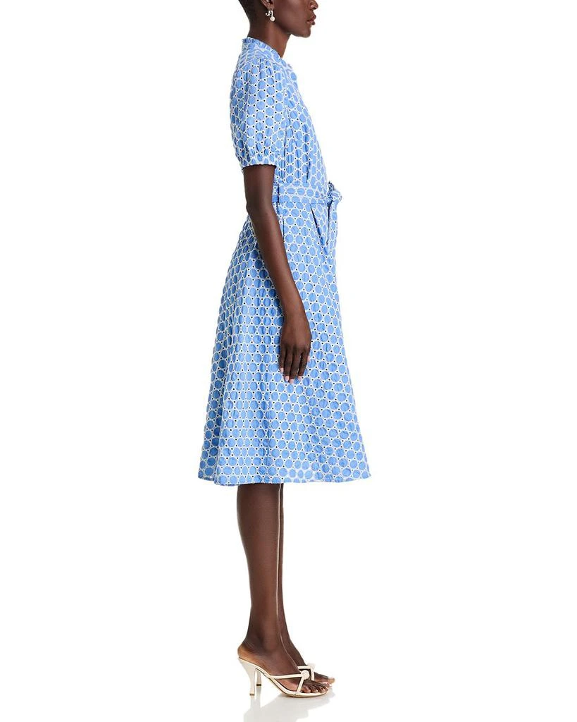 Tahari Eyelet Puff Sleeve Fit & Flare Dress 5