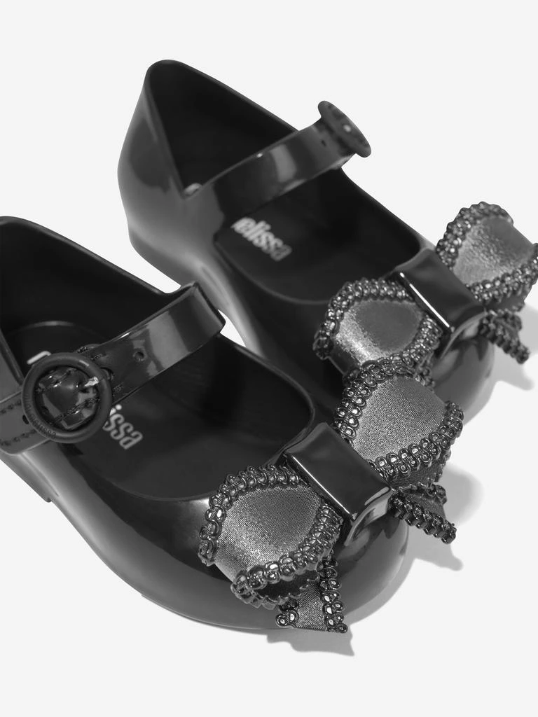 Mini Melissa Mini Melissa Girls Mini Sweet Love Bow Jelly Ballerinas in Black 3