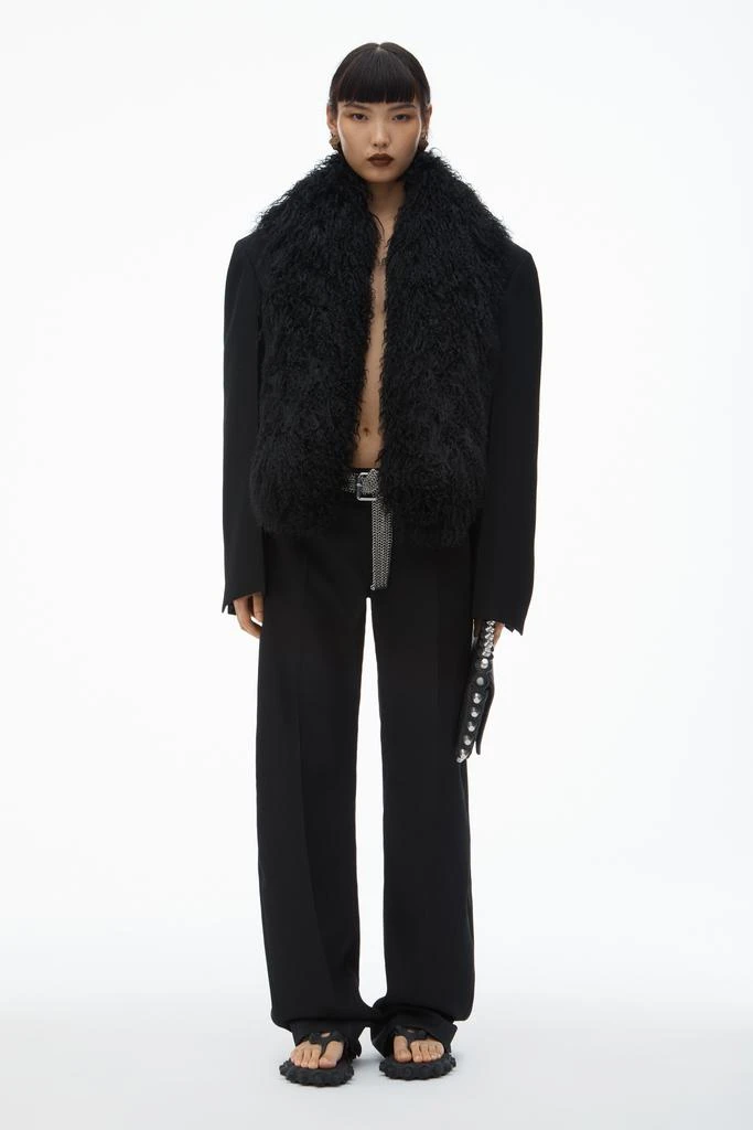 Alexander Wang Cropped Blazer with Mongolian Fur 1