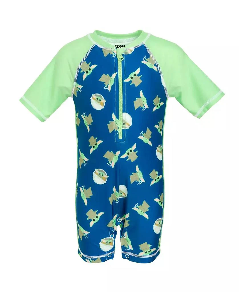Star Wars Baby Boys Yoda Half Zip Up One Piece Bathing Suit 1