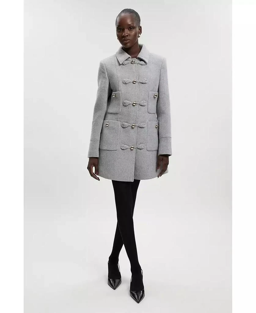 KAREN MILLEN Women
s Sculpted Midi Knot-Front Occasion Coat