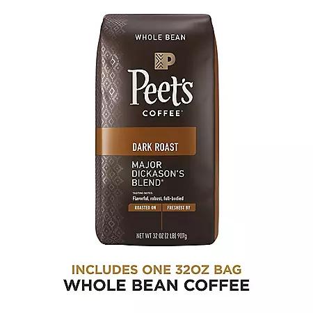 Peet's Coffee Peet's Coffee Dark Roast Whole Bean, Major Dickason's Blend, 32 oz.