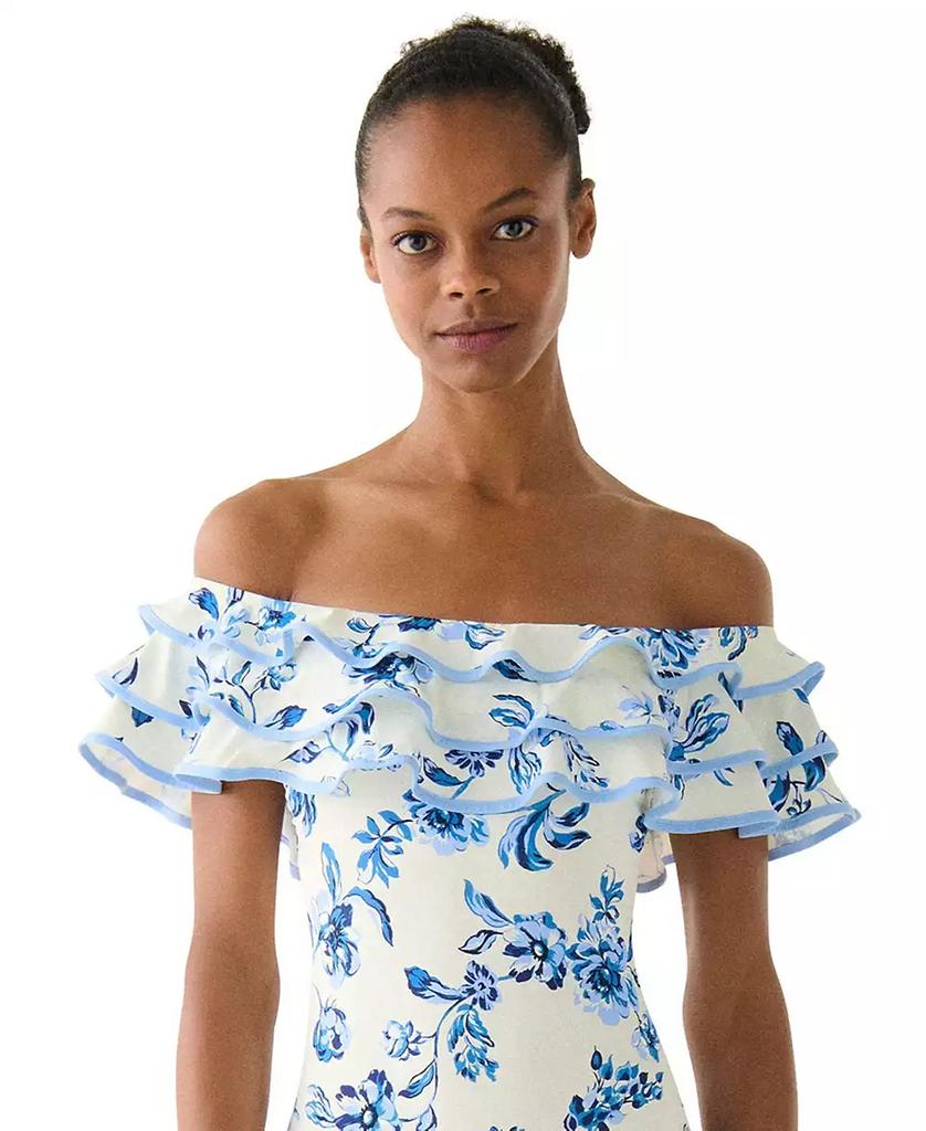 Kate Spade Women's Ruffle Printed One-Piece Swimsuit