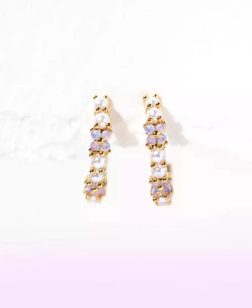 Girls Crew Orchid Faux Pearl Hoops 4