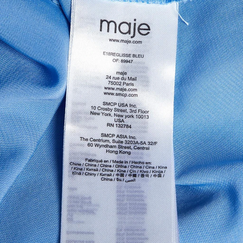 Maje Maje Blue Lace Reglisse Ruffled Cold Shoulder Dress S 10
