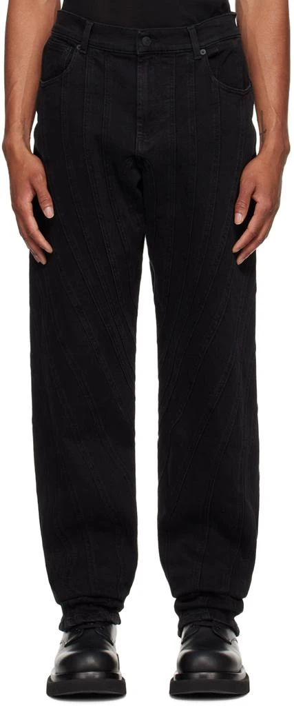 Mugler Black Spiral Jeans 1