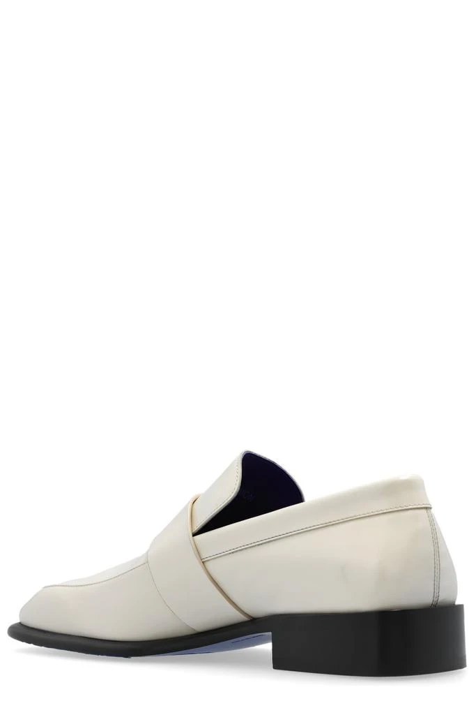 Burberry Cream shield Leather Slip-On Loafers with Buckle Detail Burberry Shield Buckle Loafers In Beige - 59% Off | Editorialist main image 2
