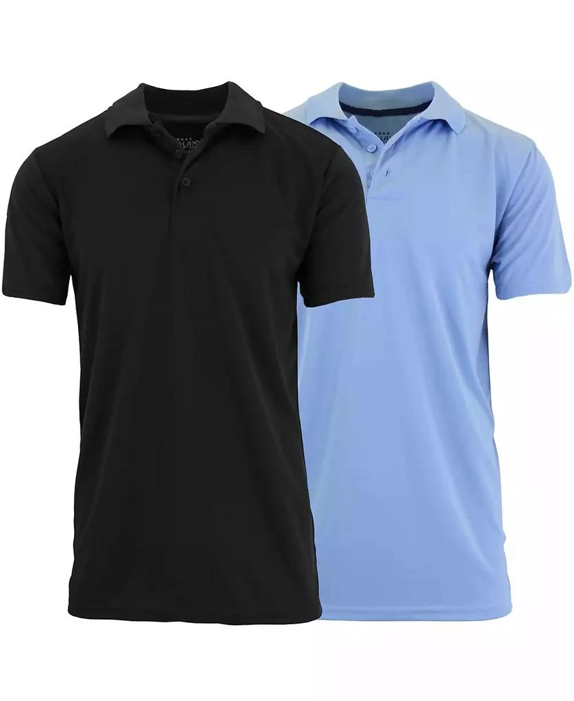 Galaxy By Harvic Men's Tag less Dry-Fit Moisture-Wicking Polo Shirt, Pack of 2 1