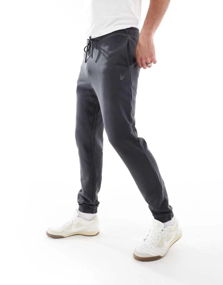Lyle & Scott Lyle & Scott superfine slim sweatpants in gunmetal grey 2