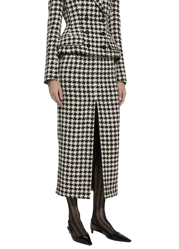 Dolce & Gabbana Long macro-houndstooth skirt 5
