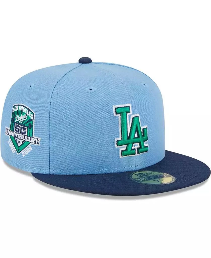 New Era Men's Light Blue, Navy Los Angeles Dodgers Green Undervisor 59FIFTY Fitted Hat 1